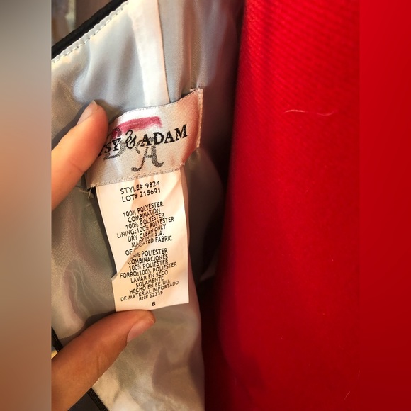 90s Y2K Betsy & Adam Satin Black And White Mini Dress Built In Petticoat - Picture 9 of 11